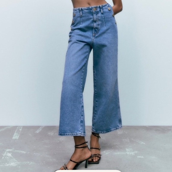 Zara cropped wide leg jeans - Picture 2 of 9